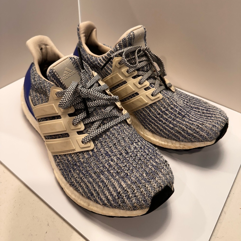 adidas Athletic Shoes in Blue and Cream with Black Accents